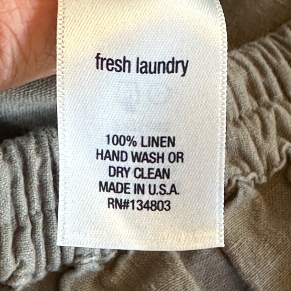 Fresh Laundry | Wide Leg Cropped Linen Pants, Desert - Picture 6 of 10